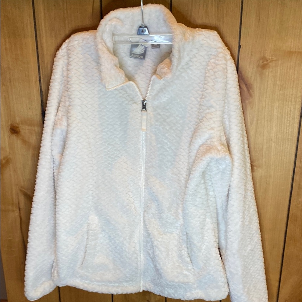 Cuddl Duds Cream Teddy Jacket Plush Sherpa Warmth